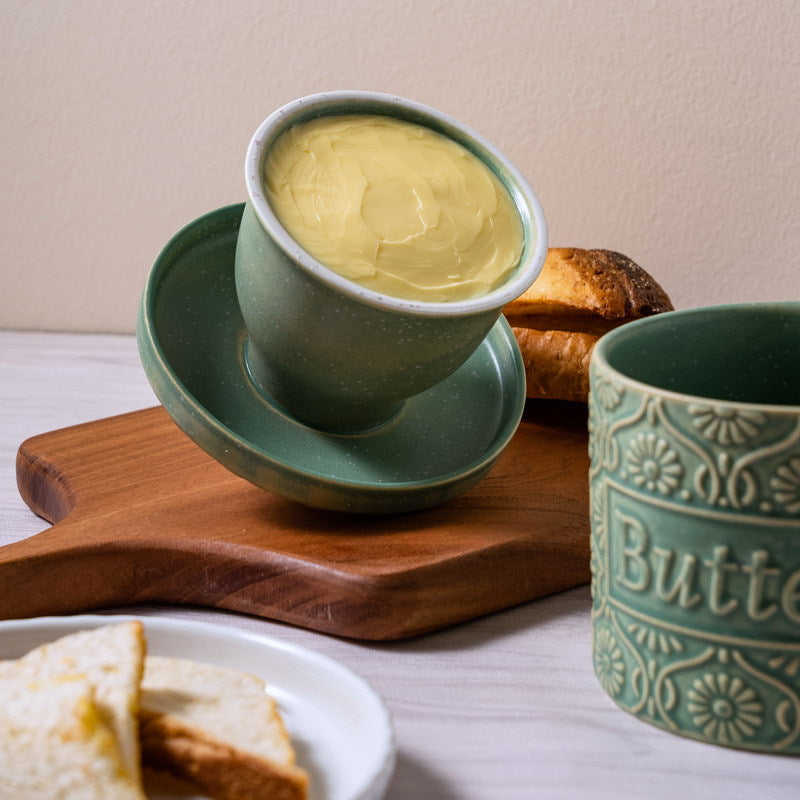 Vintage Embossed Butter Crock