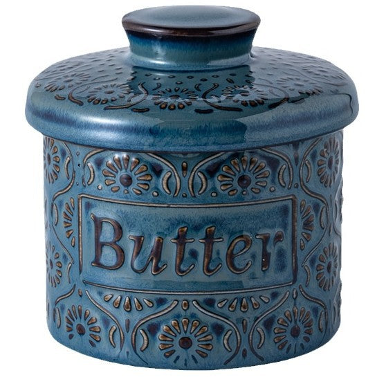 Vintage Embossed Butter Crock